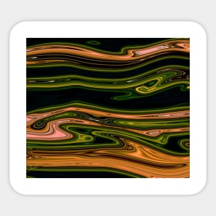 Green plants Marble Liquid Waves colors grading pattern Sticker